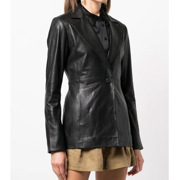 Reformation Black Leather Jacket - Picture 3 of 6